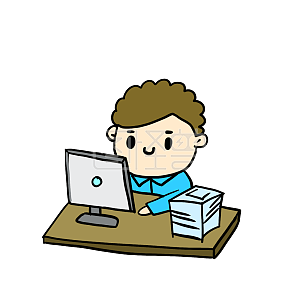 图怪兽原创元素可爱上班族可爱表情包插画元素