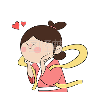 图怪兽原创元素七夕情人节织女卡通可爱仰慕表情包