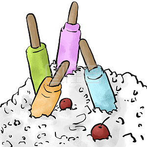 海报 商业 宣传 传媒 背景 夏季 冰 凉 冰棍 多色 卡通