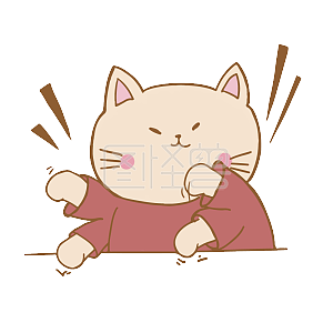 图怪兽原创元素卡通可爱猫咪表情包拍桌子