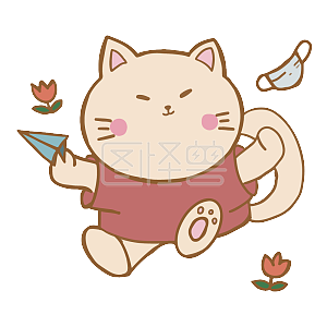 图怪兽原创元素卡通可爱猫咪表情包放飞解放