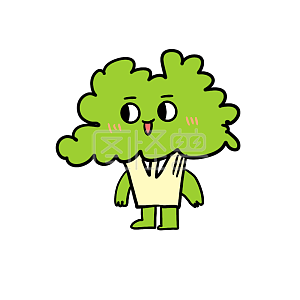 图怪兽原创元素卡通西兰花好奇表情包插画元素