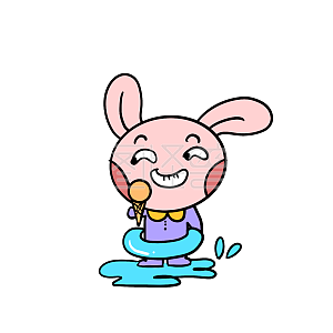 图怪兽原创元素卡通小兔子坏笑表情包插画元素