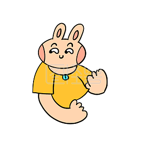 图怪兽原创元素卡通小兔子坏笑表情包插画元素