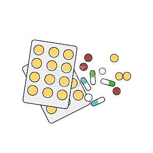 图怪兽原创元素卡通药片