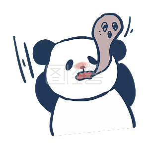 图怪兽原创元素卡通可爱熊猫表情包中元节受到惊吓