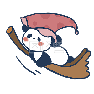 图怪兽原创元素卡通可爱熊猫表情包飞天魔法扫帚