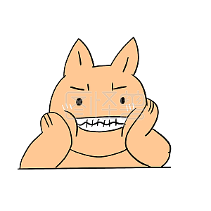 图怪兽原创元素卡通小猫咪坏笑表情包插画元素