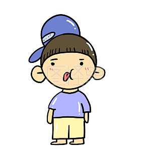 图怪兽原创元素小男孩鬼脸表情包插画元素