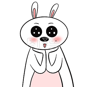 图怪兽原创元素 商业 宣传 表情包 卡通 兔子 白色 可爱 仰慕