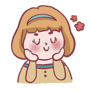 图怪兽原创元素卡通小女孩可爱表情包卖萌幻想陶醉