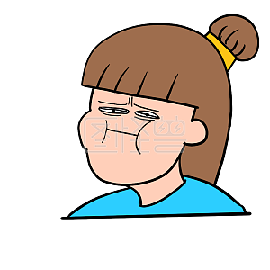 图怪兽原创元素丸子头女孩一言难尽表情包插画元素