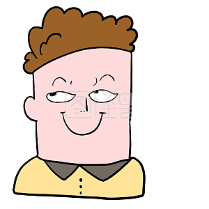 图怪兽原创元素卡通风丑男搞怪表情包坏笑插画元素