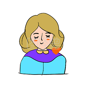 图怪兽原创元素卡通中年女人爱心表情包插画元素