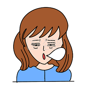 图怪兽原创元素卡通女人叹气表情包插画元素