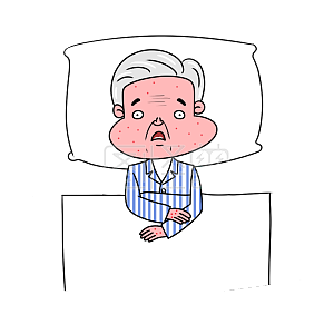 图怪兽原创元素卡通世界过敏性疾病日病人