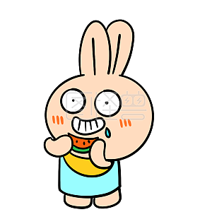 图怪兽原创元素卡通小兔子坏笑表情包插画元素