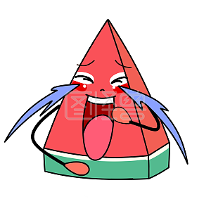 图怪兽原创元素西瓜笑哭表情包