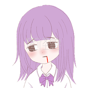 图怪兽原创元素卡通表情包紫色女孩吐血