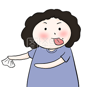 图怪兽原创元素 商业 宣传 表情包 卡通 大妈 蓝色 可爱 调皮 吐舌头