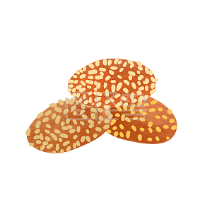 详情图怪兽小饼干芝麻饼小吃零食详情扁平噪点   电商   海报