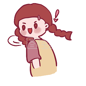 图怪兽原创元素卡通可爱女孩表情包一个激灵猛地回头