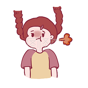 图怪兽原创元素卡通可爱女孩表情包生气炸毛