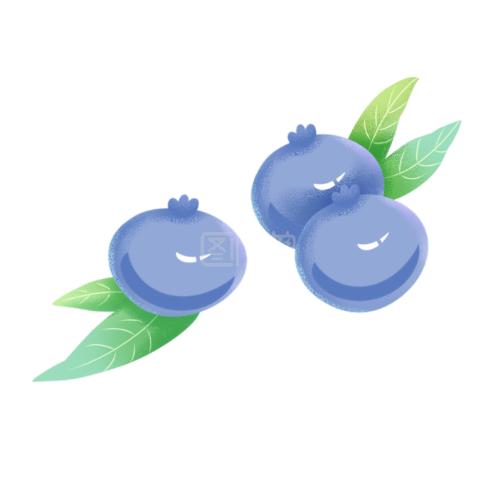 图怪兽原创元素小清新蓝莓插画元素背景素材图片 图怪兽