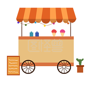 图怪兽手推车小推车地摊经济