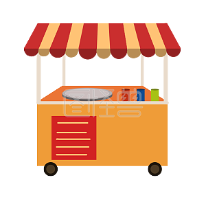 图怪兽手推车地摊经济摆地摊