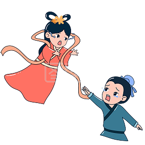 图怪兽原创元素七夕情人节牛郎织女分别表情包