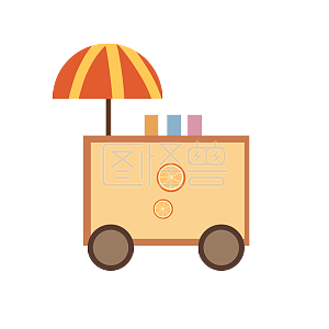 图怪兽小推车摆地摊经济