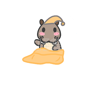 图怪兽原创元素 黄色 卡通 河马 睡觉 表情包