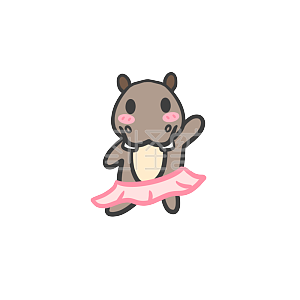 黄色    卡通     河马       跳舞         表情包