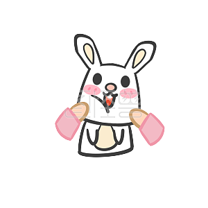 图怪兽原创元素       白色      卡通       兔子     搓脸