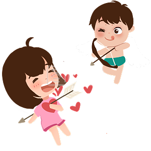 图怪兽原创元素七夕情人节丘比特爱神之箭