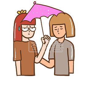 图怪兽原创元素卡通闺蜜晒死了表情包插画元素