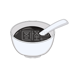 图怪兽原创元素卡通地摊经济促销美食小吃黑芝麻糊卡通插画