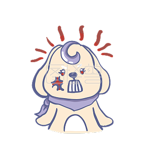 图怪兽原创元素卡通米黄色小狗表情包生气愤怒