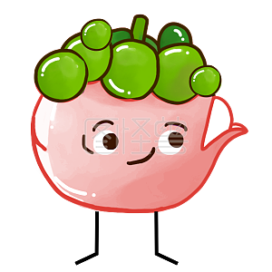 图怪兽原创元素卡通山竹表情包吊里吊气插画元素