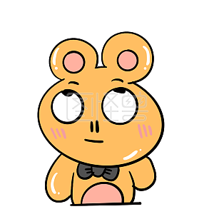 图怪兽原创元素卡通橘黄考拉白眼表情包插画元素