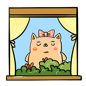 详情图怪兽原创元素夏季清凉小猪得意表情包原创元素详情图