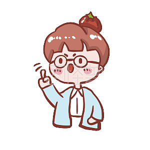 图怪兽原创元素秋季番茄拟人小孩卡通表情包严肃说教