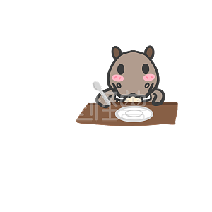 元素马卡龙色狐狸拟人女孩卡通可爱表情包吃饭详情图怪兽原创元素