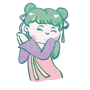 图怪兽原创元素卡通可爱古装女孩表情包献媚恭维