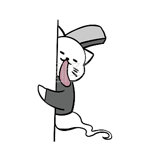 图怪兽原创元素卡通可爱冷色幽灵猫表情包探头在吗