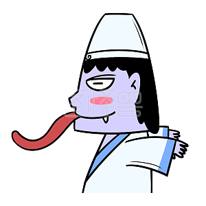 图怪兽原创元素 卡通 中元节 鬼节 黑白无常 表情包