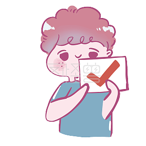 图怪兽原创元素q萌卡通小男孩表情包通过正确