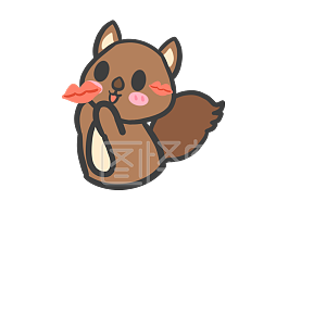 黄色    卡通     松鼠        亲亲       表情包