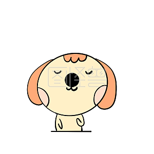 图怪兽原创元素卡通狗狗满足表情包插画元素
